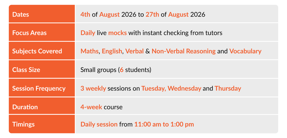 Key Highlights of Our 11 Plus Online Summer Course